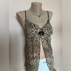 Vintage Leopard Print Babydoll Slip